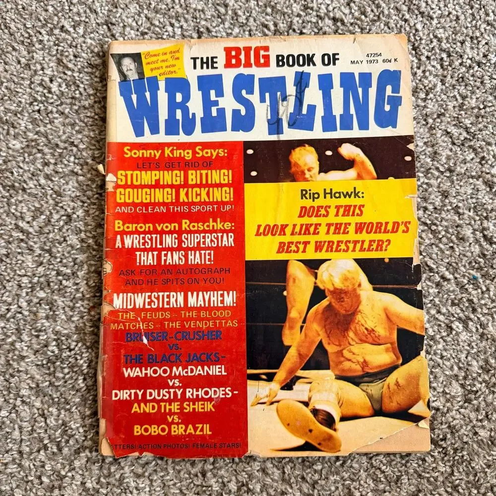 MAY 1973 BIG BOOK OF WRESTLING MAGAZINE RIP HAWK DUSTY WAHOO BARON SONNY KING